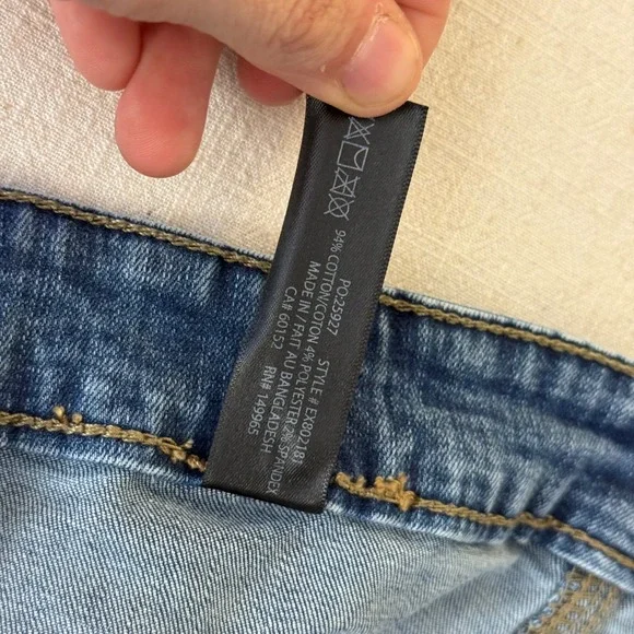 Esteez Women Blue Denim Button Front Midi Skirt A-Line Stretch Size 4 - Picture 5 of 10